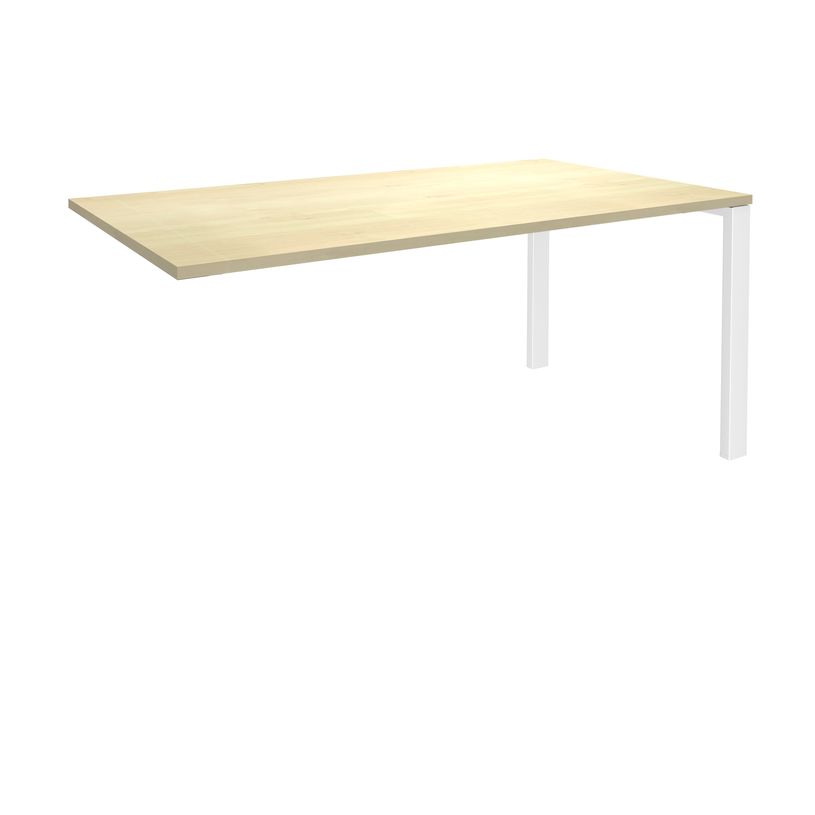 0404000121541-Bureau simple IRIS - L180 cm - Plan suivant - Pieds blanc - plateau imitation Erable-P_400012154_1-0