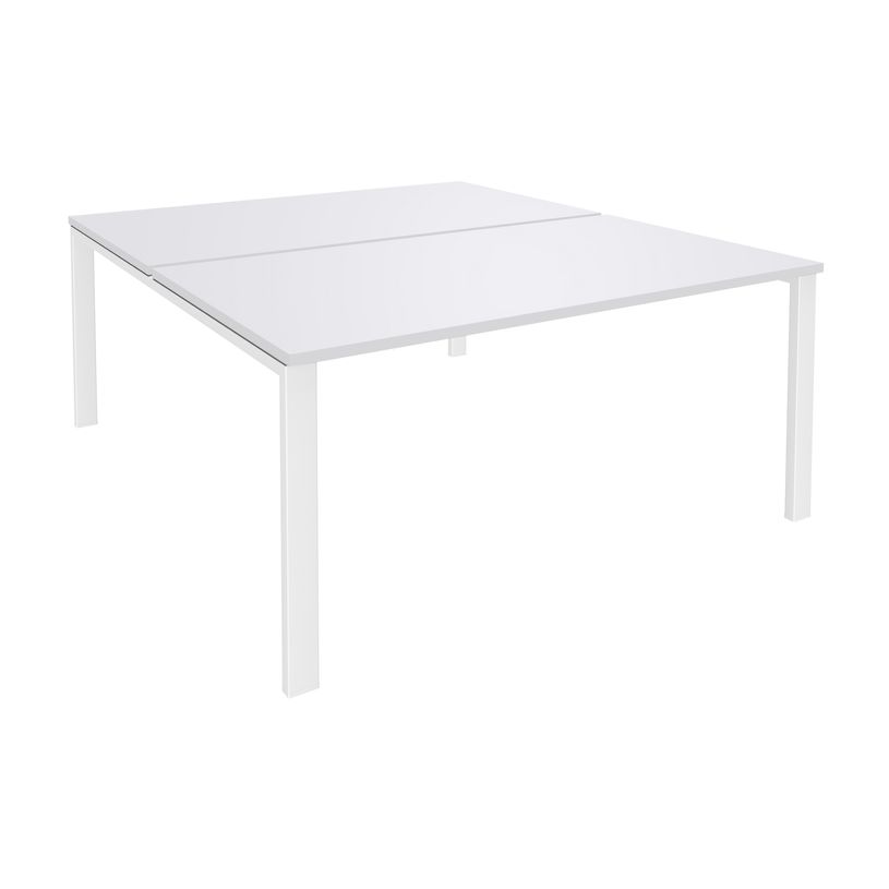 -Bureau Bench IRIS - L120 cm - Plan de départ - Pieds blanc - plateau Blanc perle-P_400012158_1-0