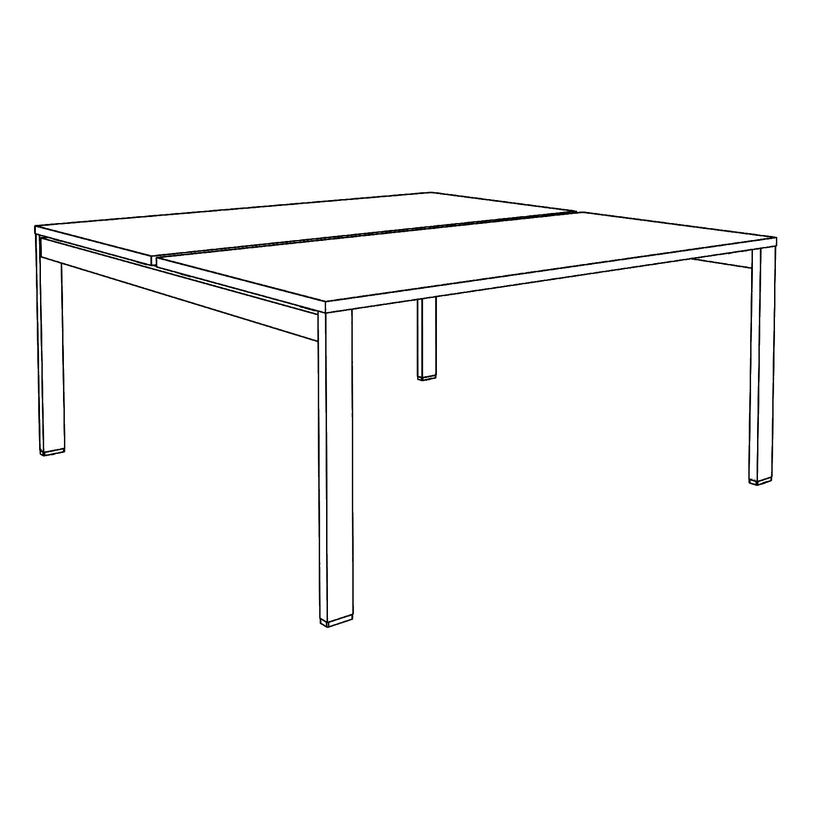 -Bureau Bench IRIS - L140 cm - Plan de départ - Pieds aluminium - plateau imitation Chêne clair-P_400012169_8-4