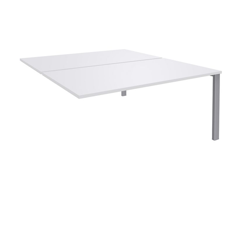 -Bureau Bench IRIS - L120 cm - Plan suivant - Pieds aluminium - plateau Blanc perle-P_400012207_1-0