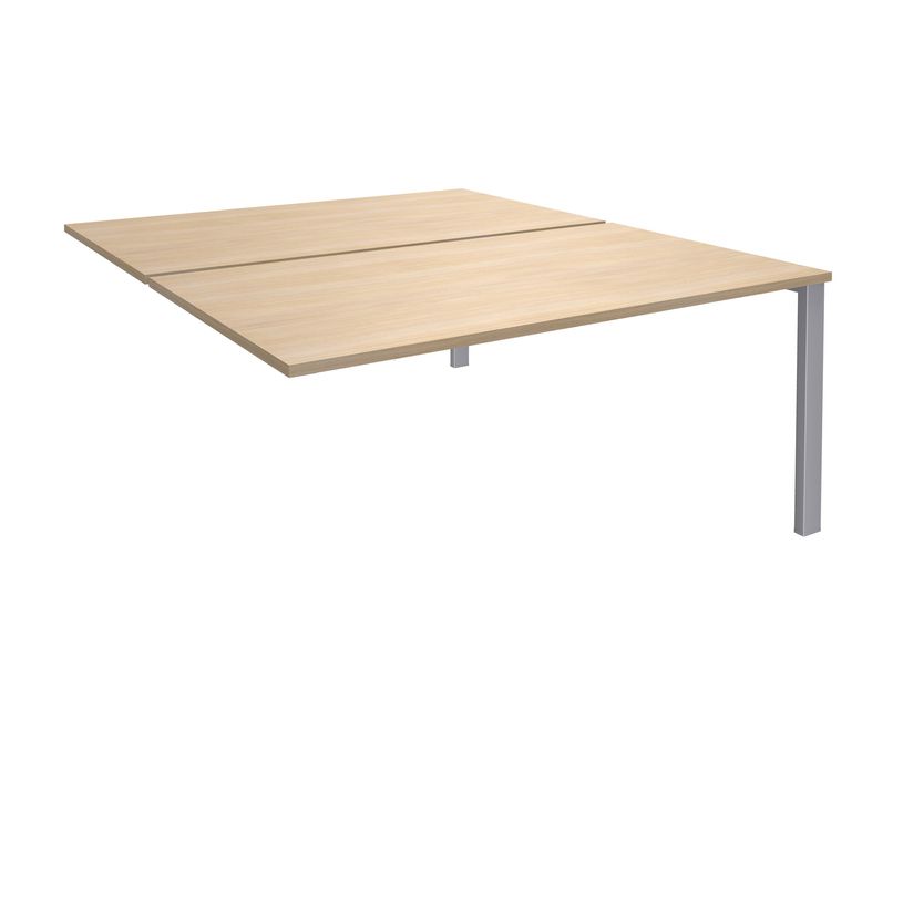 -Bureau Bench IRIS - L140 cm - Plan suivant - Pieds aluminium - plateau imitation Chêne clair-P_400012217_1-0