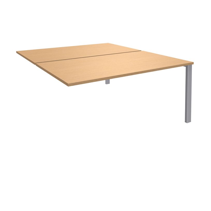 -Bureau Bench IRIS - L140 cm - Plan suivant - Pieds aluminium - plateau imitation Hêtre-P_400012221_1-0