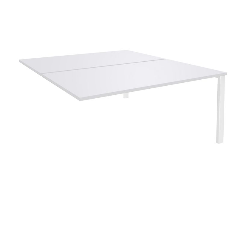 -Bureau Bench IRIS - L160 cm - Plan suivant - Pieds blanc - plateau Blanc perle-P_400012230_1-0