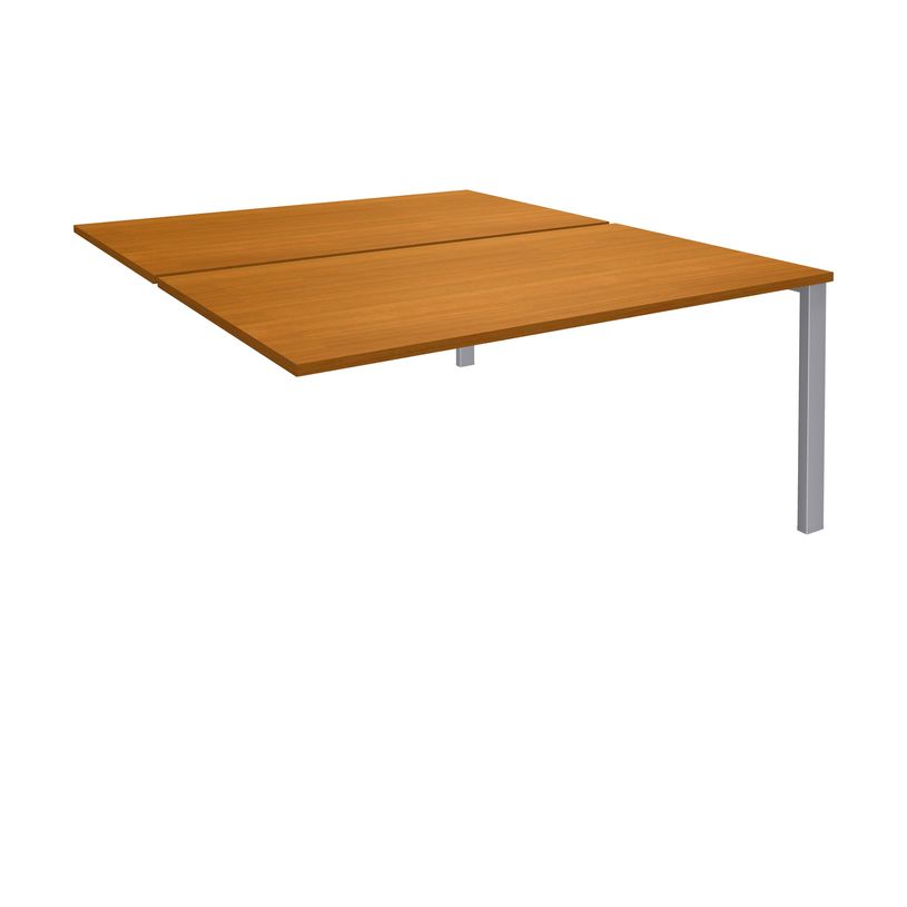 0404000122357-Bureau Bench IRIS - L160 cm - Plan suivant - Pieds aluminium - plateau imitation Merisier-P_400012235_1-0