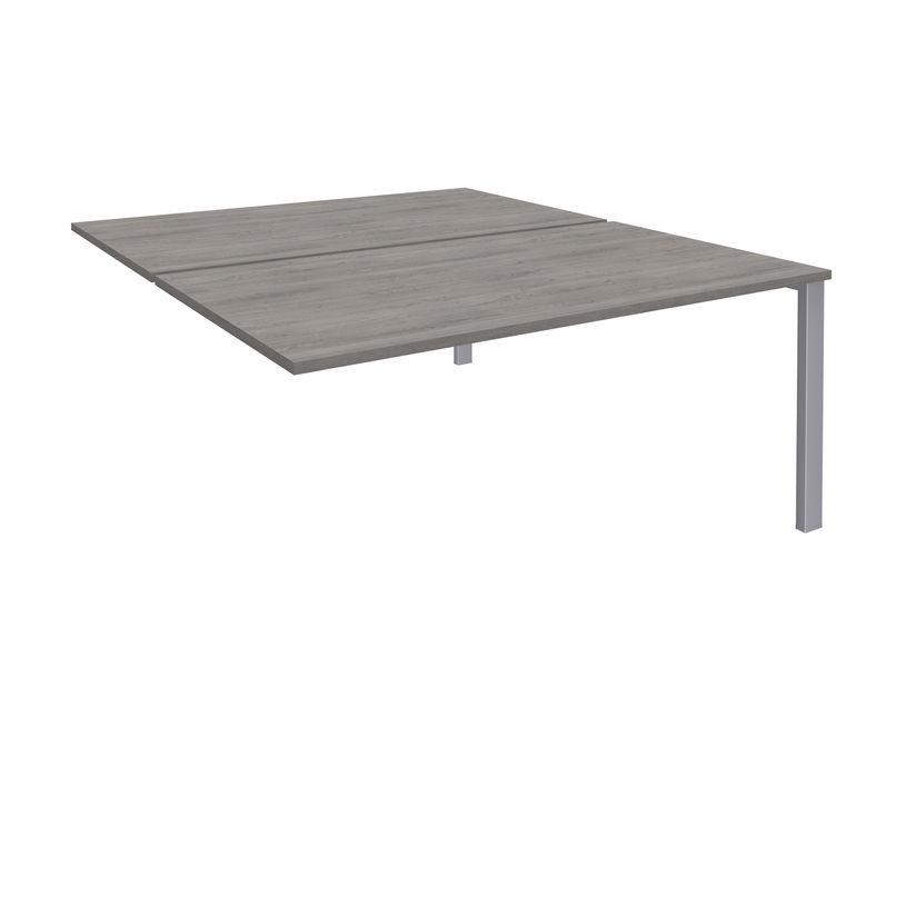 -Bureau Bench IRIS - L180 cm - Plan suivant - Pieds aluminium - plateau imitation Chêne gris-P_400012249_1-0