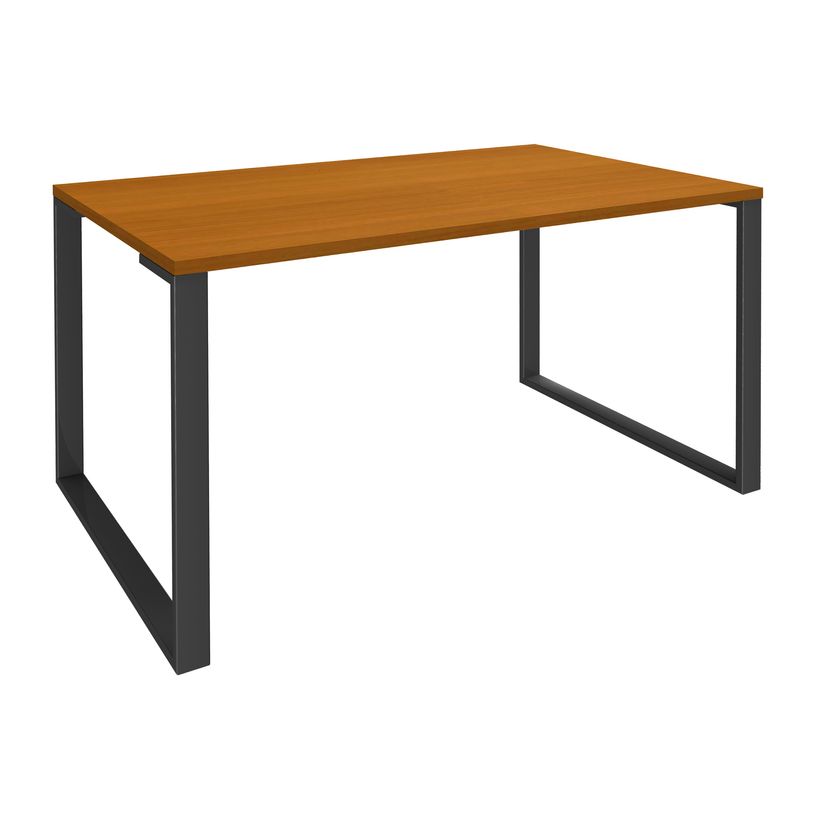 0404000122586-Bureau droit LOFTER - L80 cm - Plateau imitation Merisier - pied Carbone-P_400012258_1-0