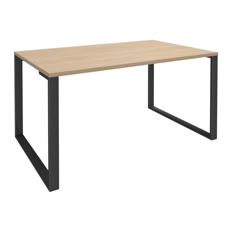 0404000122760-Bureau droit LOFTER - L140 cm - Plateau imitation chêne clair - pied Carbone-P_400012276_1-0
