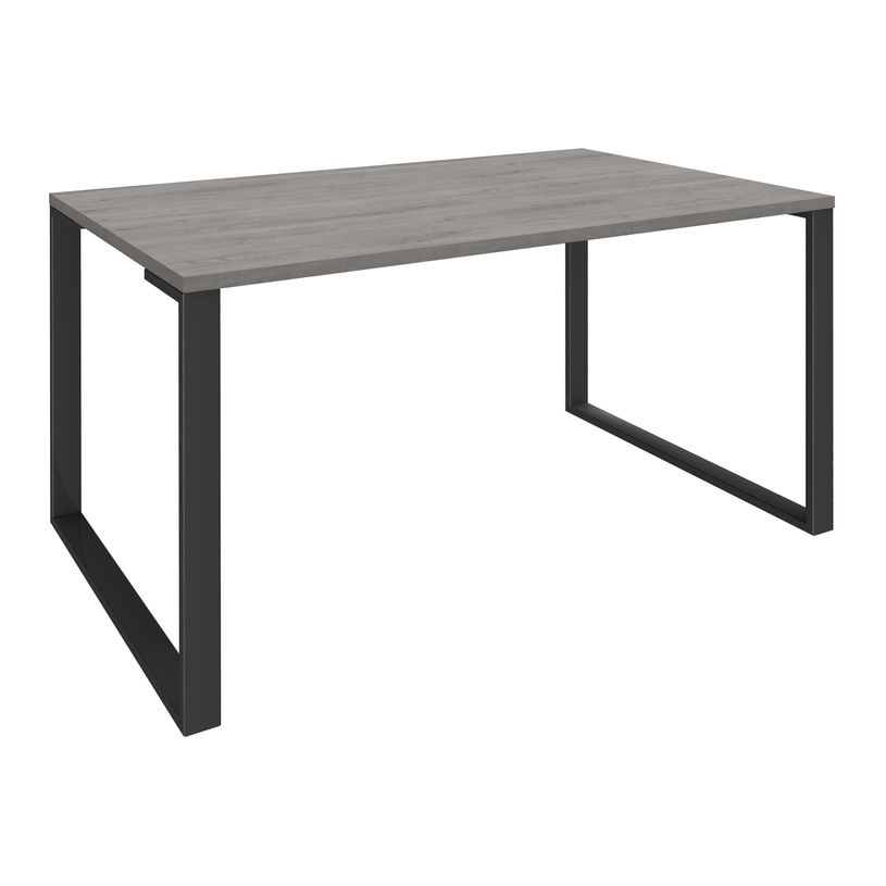 0404000122845-Bureau droit LOFTER - L140 cm - Plateau imitation chêne gris - pied Carbone-P_400012284_1-0