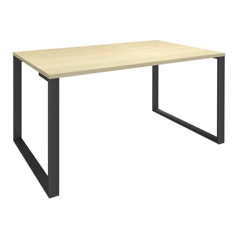 0404000122982-Bureau droit LOFTER - L160 cm - Plateau imitation Erable - pied Carbone-P_400012298_1-0