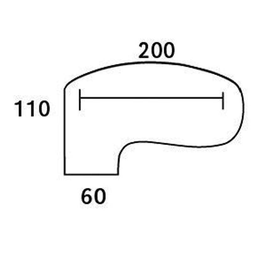 0404000123798-Bureau LOFTER Manager arrondi -  retour à gauche - L200 cm - Plateau imitation Merisier - Pied blanc (Pieds de renfort obligat-P_400012379_3-2