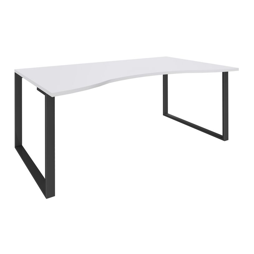 0404000123880-Bureau vague symétrique LOFTER - L180 cm - Plateau Blanc - pied Carbone-P_400012388_1-0