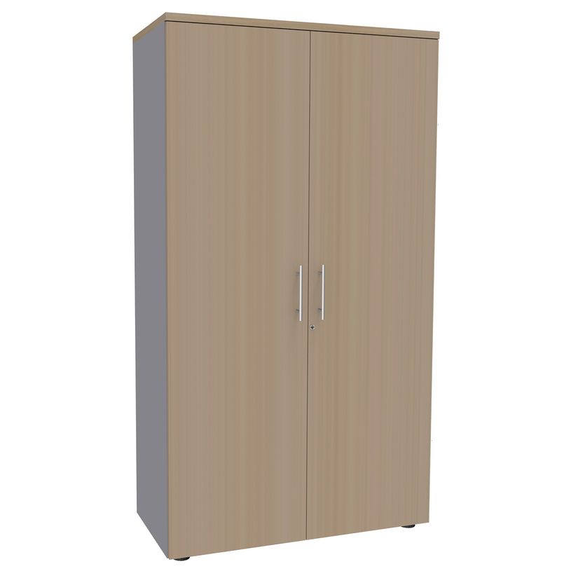0404000124115-Armoire haute IRIS - H180 x L80 x P47 - 2 portes - Corps aluminium - Dessus et portes imit-P_400012411_1-0