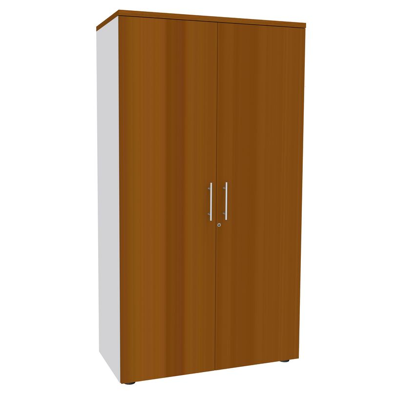 0404000124160-Armoire haute IRIS - H180 x L80 x P47 - 2 portes - Corps Blanc perle - Dessus et portes im-P_400012416_1-0