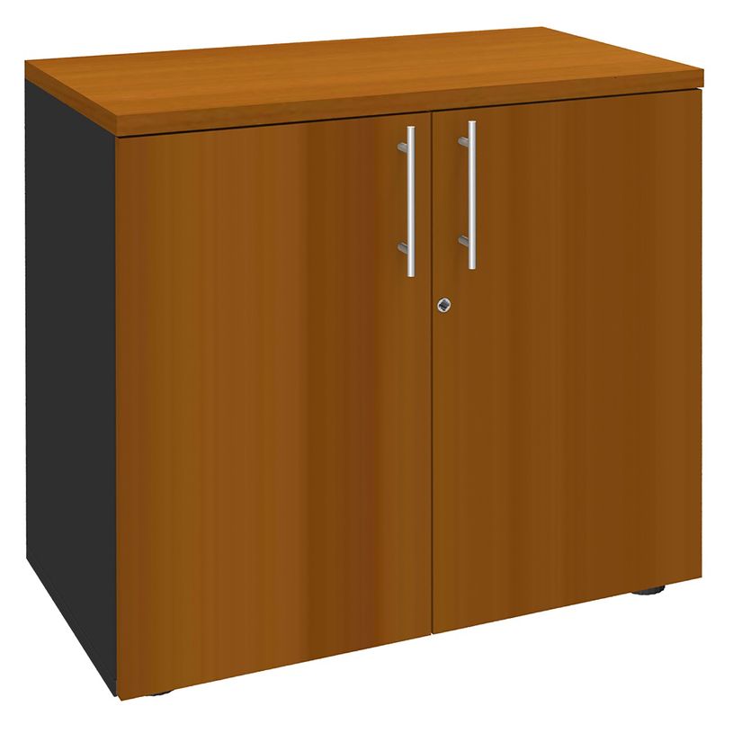 0404000124467-Armoire basse EXPRIM/LOFTER - H72 x L80 x P47 - 2 portes - Corps Anthracite - Dessus et po-P_400012446_1-0