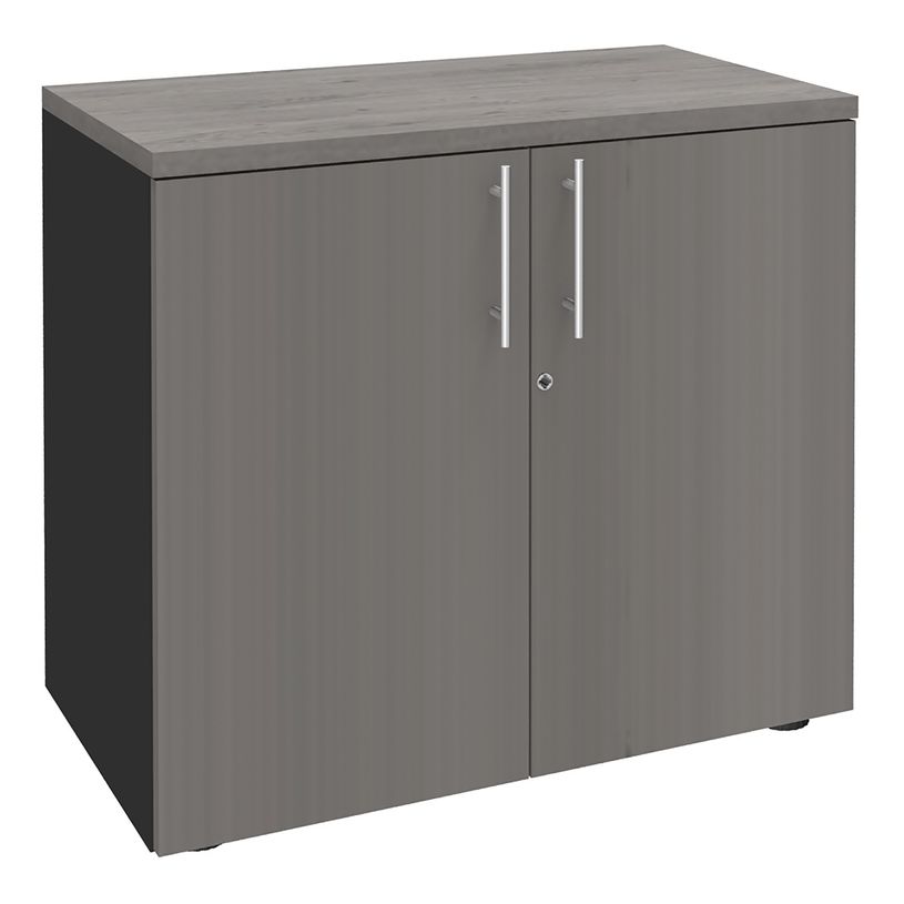 0404000124481-Armoire basse EXPRIM/LOFTER/LEVEL - H72 x L80 x P47 - 2 portes - Corps Anthracite - Dessus e-P_400012448_1-0