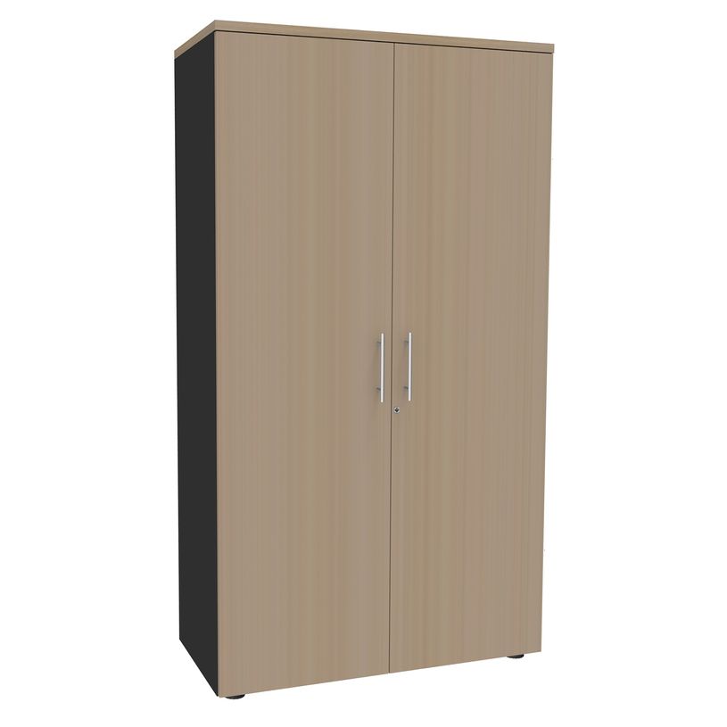 0404000124528-Armoire haute EXPRIM/LOFTER/LEVEL - H180 x L80 x P47 - 2 portes - Corps Anthracite - Dessus et-P_400012452_1-0