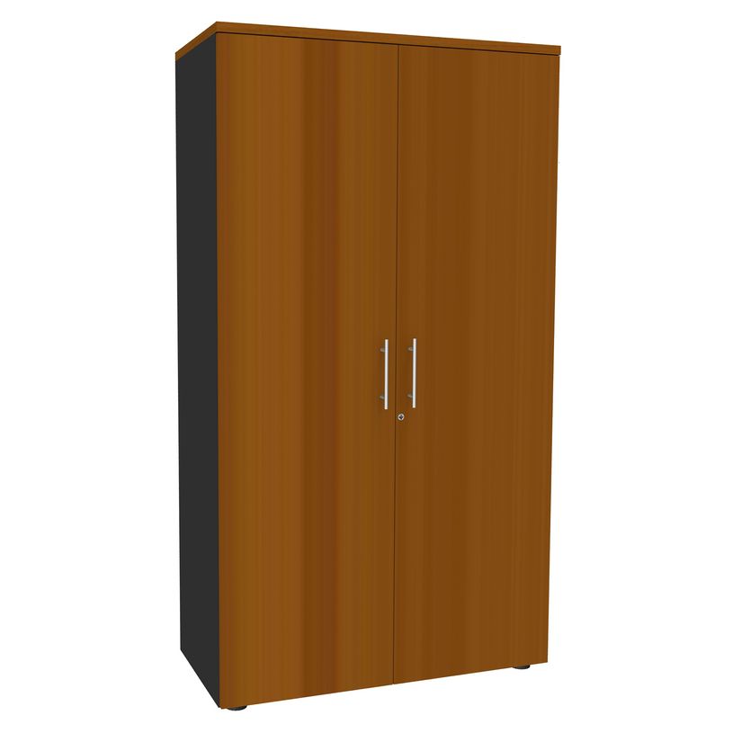 -Armoire haute EXPRIM/LOFTER - H180 x L80 x P47 - 2 portes - Corps Anthracite - Dessus et portes imitati-P_400012458_1-0