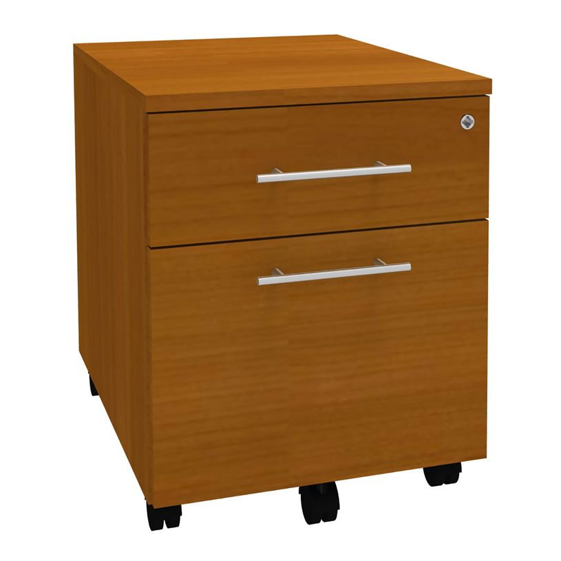 0404000124702-Caisson mobile EXPRIM/LOFTER - L43 x H56 x P60 cm - 2 tiroirs - imitation Merisier-P_400012470_1-0