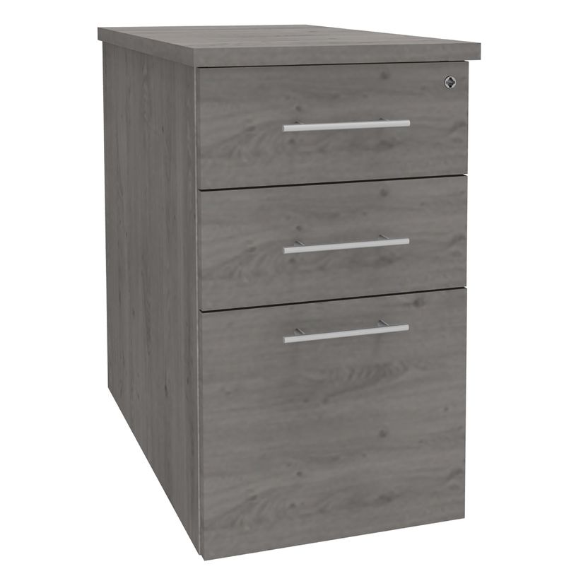 0404000124764-Caisson bout de bureau EXPRIM/LOFTER - L47 x P80 cm - imitation chêne gris-P_400012476_1-0