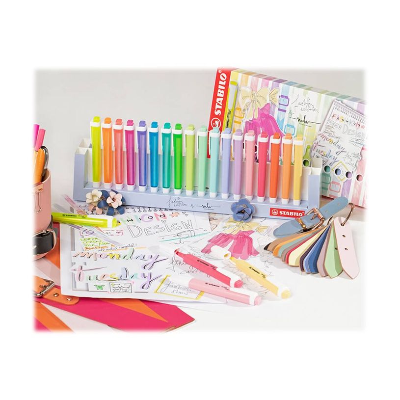 4006381565998-STABILO swing cool Fashion Edition by Marina Hoermanseder - Chevalet de 18 surligneurs - c-P_400012514_4-4