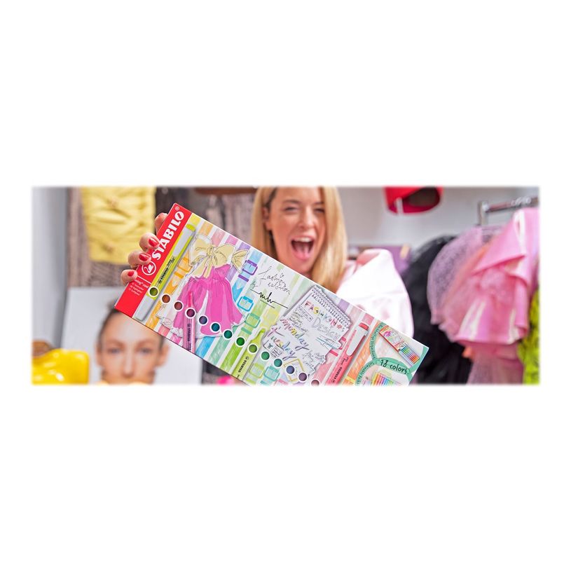 4006381565998-STABILO swing cool Fashion Edition by Marina Hoermanseder - Chevalet de 18 surligneurs - c-P_400012514_7-7