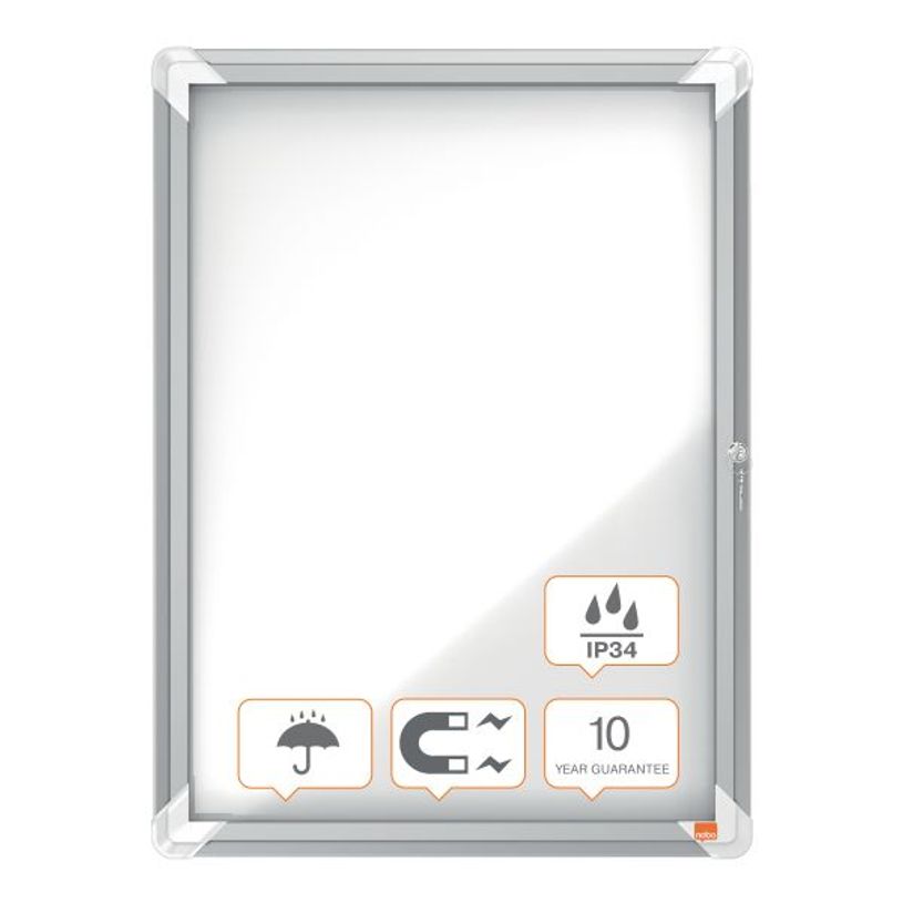 5028252064033-Nobo - Vitrine extérieure - 4 feuilles A4 - Surface magnétique - porte battante - 49,4 x 66,7 x 4,5 c--2