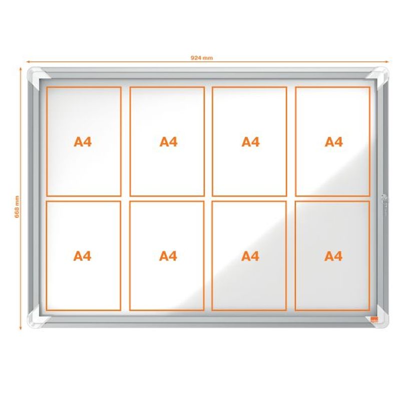 5028252064057-Nobo - Vitrine extérieure - 8 feuilles A4 - Surface magnétique - porte battante - 92,3 x 66,7 x 4,3 c--1
