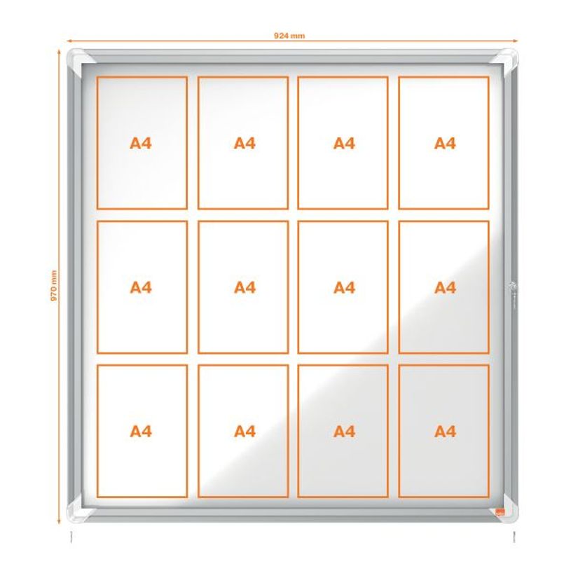 5028252064071-Nobo - Vitrine extérieure - 12 feuilles A4 - Surface magnétique - porte battante - 92,3 x 96,9 x 4,3 --3