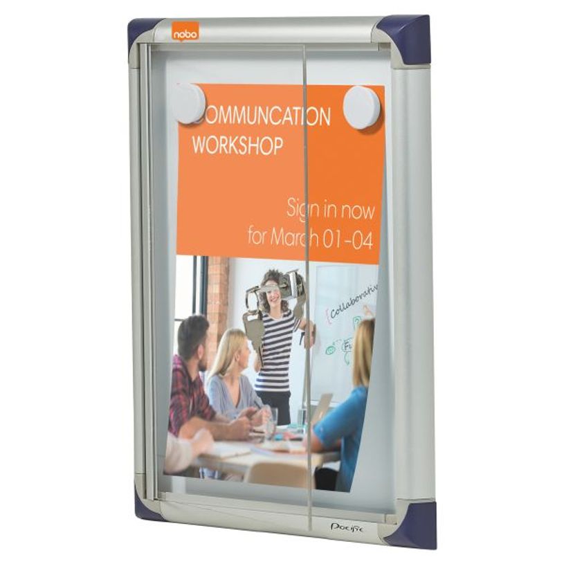 5028252158725-Nobo - Vitrine d'intérieur extra plate - 1 feuilles A4 - surface magnetique - porte battante - 30 x 38--1