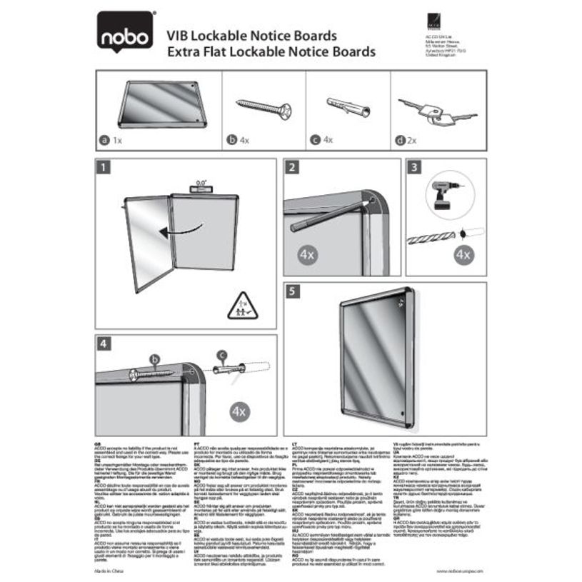 5028252158725-Nobo - Vitrine d'intérieur extra plate - 1 feuilles A4 - surface magnetique - porte battante - 30 x 38--4