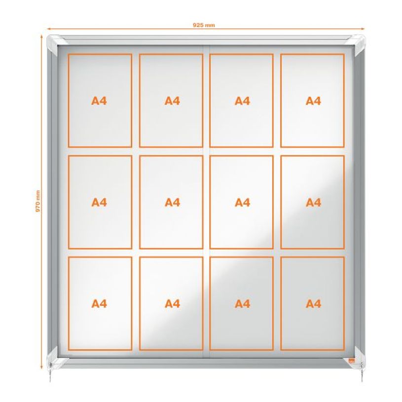 5028252063760-Nobo - Vitrine d'affichage - 12 feuilles A4 - surface magnetique - porte coulissante - 92,2 x 96,7 x 6,--3