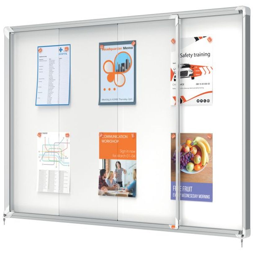 5028252063753-Nobo - Vitrine d'affichage - 18 feuilles A4 - surface magnetique - porte coulissante - 135,2 x 96,7 x 6--1