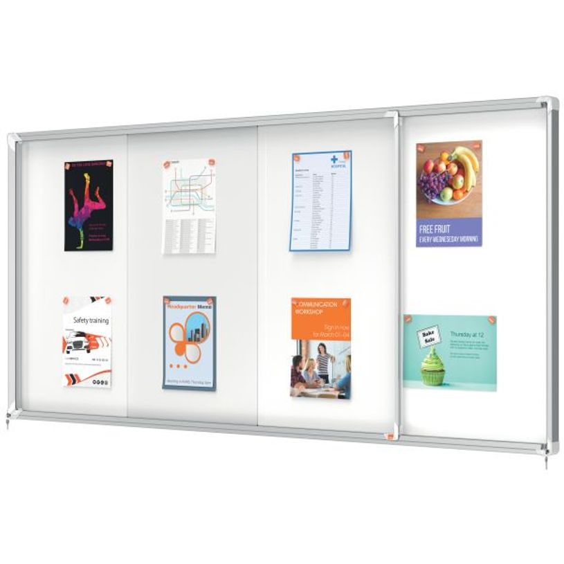 5028252063838-Nobo - Vitrine d'affichage - 27 feuilles A4 - surface magnetique - porte coulissante - 199,7 x 96,7 x 6--1