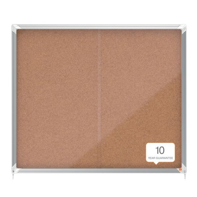 5028252611541-Nobo - Vitrine d'affichage - 15 feuilles A4 - surface liege - porte coulissante - 113,7 x 96,7 x 6,3 cm--3