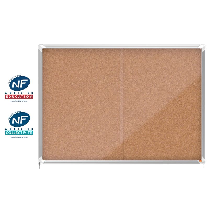 5028252063746-Nobo - Vitrine d'affichage - 18 feuilles A4 - surface liege - porte coulissante - 135,2 x 96,7 x 6,3 cm--0