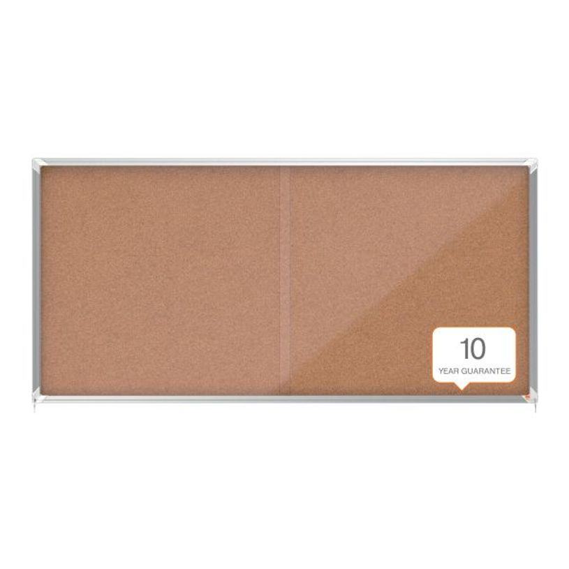 5028252611558-Nobo - Vitrine d'affichage - 27 feuilles A4 - surface liege - porte coulissante - 199,7 x 96,7 x 6,3 cm--3