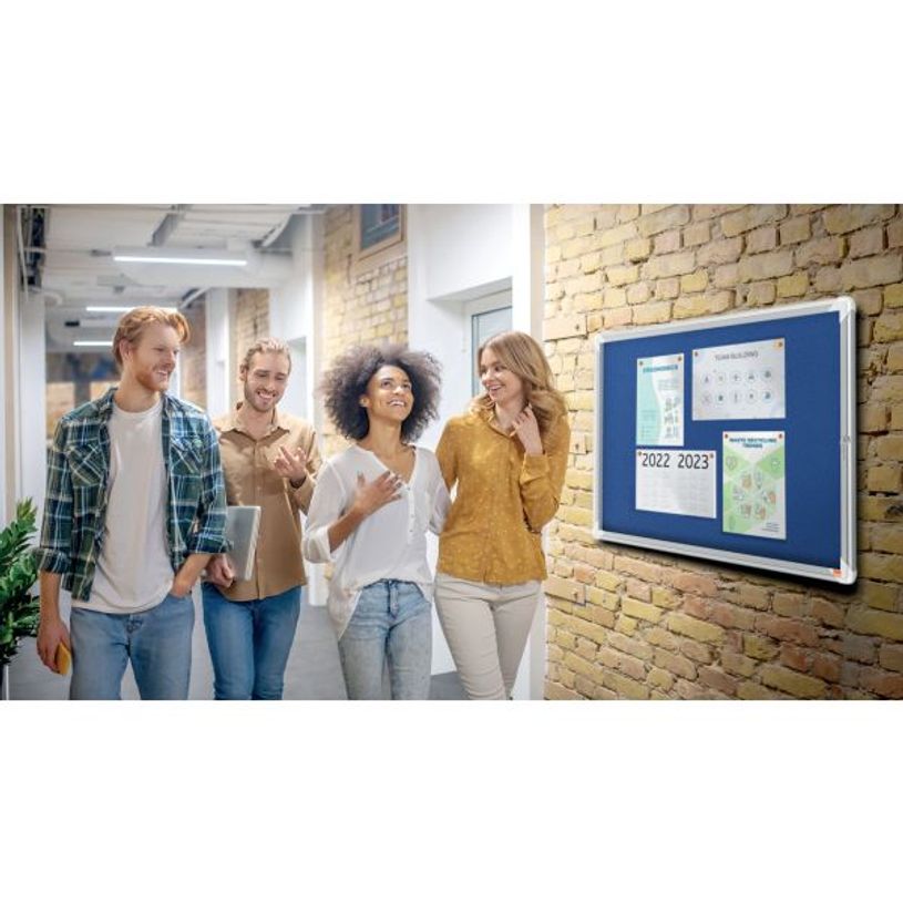 5028252611497-Nobo - Vitrine d'affichage - 8 feuilles A4 - surface en feutre bleu - porte battante - 92,3 x 66,7 x 4,--1