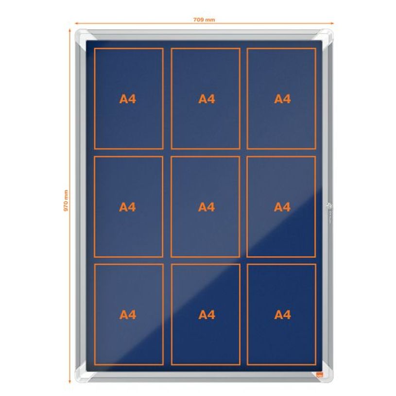 5028252063937-Nobo - Vitrine d'affichage - 9 feuilles A4 - surface en feutre bleu - porte battante - 70,8 x 96,9 x 4,--2