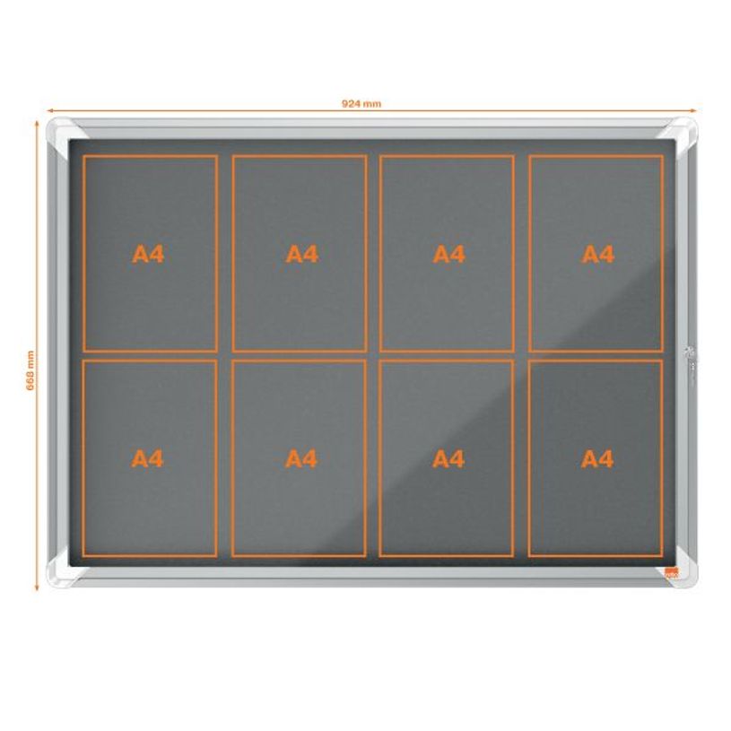 5028252611510-Nobo - Vitrine d'affichage - 8 feuilles A4 - surface en feutre gris - porte battante - 92,3 x 66,7 x 4,--2