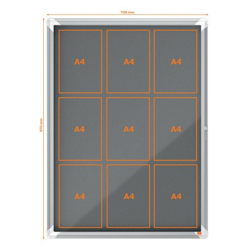5028252611527-Nobo - Vitrine d'affichage - 9 feuilles A4 - surface en feutre gris - porte battante - 70,8 x 96,9 x 4,--2