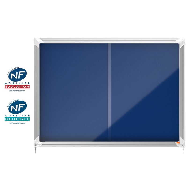 5028252063807-Nobo - Vitrine d'affichage - 8 feuilles A4 - surface en feutre bleu - porte coulissante - 92,2 x 66,5 x--0