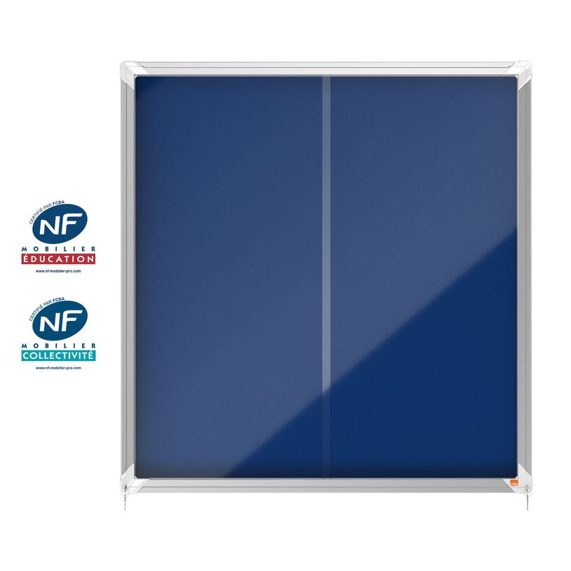 5028252063791-Nobo - Vitrine d'affichage - 12 feuilles A4 - surface en feutre bleu - porte coulissante - 92,2 x 96,7 --0