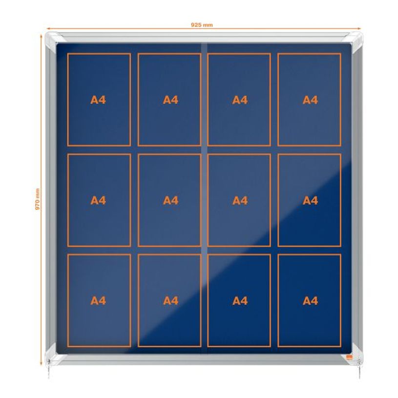 5028252063791-Nobo - Vitrine d'affichage - 12 feuilles A4 - surface en feutre bleu - porte coulissante - 92,2 x 96,7 --2