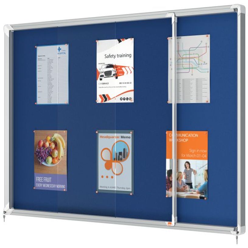 5028252611565-Nobo - Vitrine d'affichage - 18 feuilles A4 - surface en feutre bleu - porte coulissante - 135,2 x 96,7--1