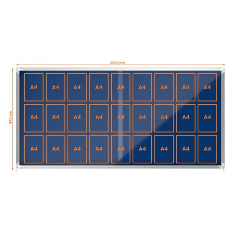 5028252611572-Nobo - Vitrine d'affichage - 27 feuilles A4 - surface en feutre bleu - porte coulissante - 199,7 x 96,7--2