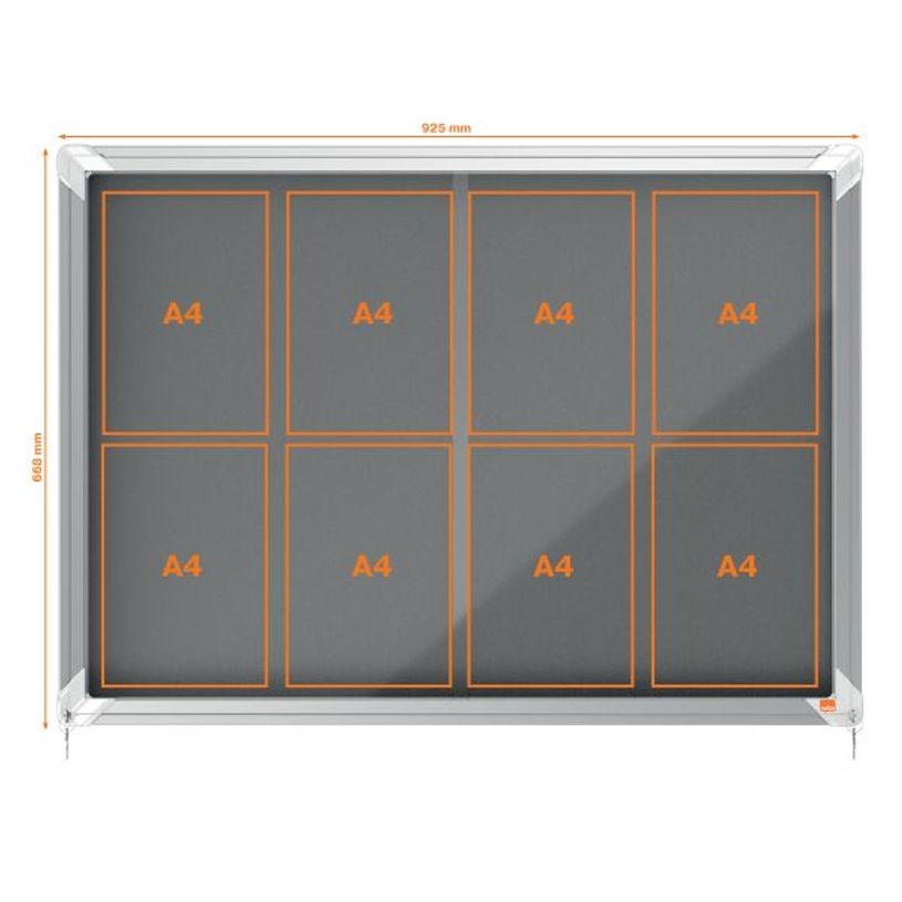5028252611589-Nobo - Vitrine d'affichage - 8 feuilles A4 - surface en feutre gris - porte coulissante - 92,2 x 66,5 x--2