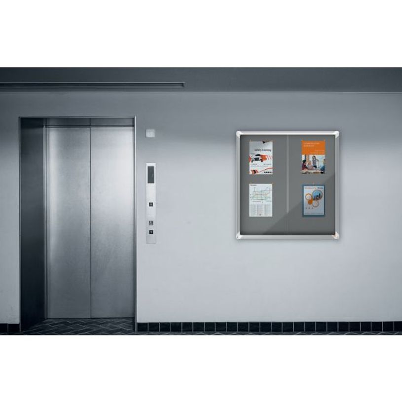 5028252611596-Nobo - Vitrine d'affichage - 12 feuilles A4 - surface en feutre gris - porte coulissante - 92,2 x 96,7 --1