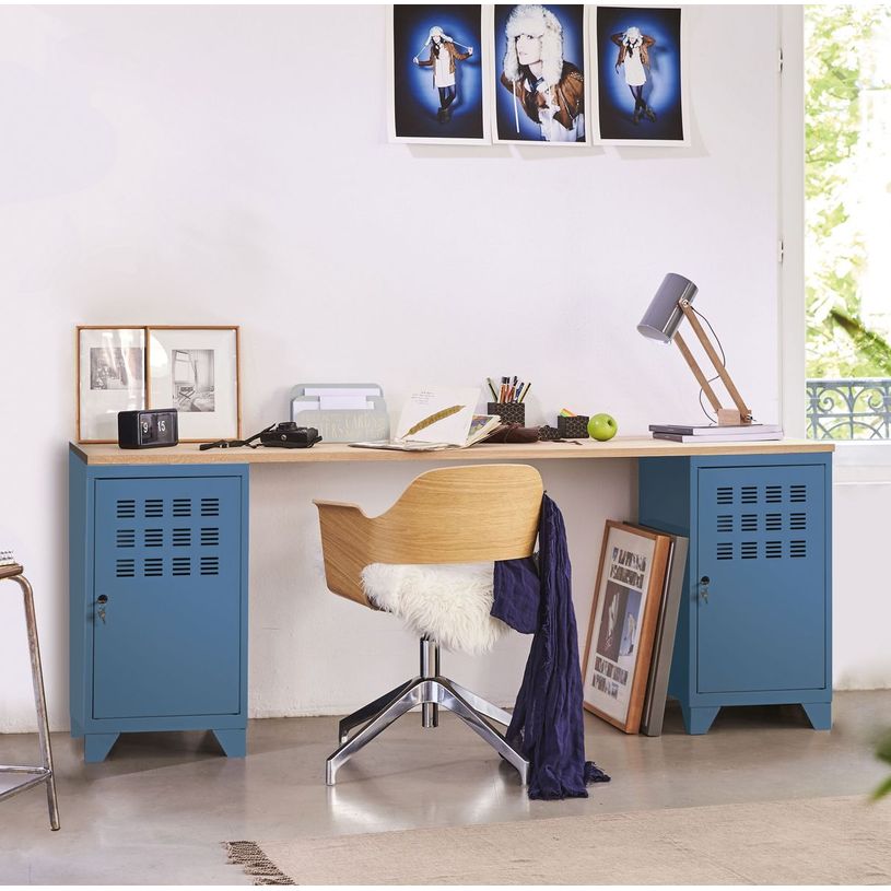 3219090956297-Casier de bureau avec pieds - 74 x 40 x 40 cm - bleu-P_400013268_3-2