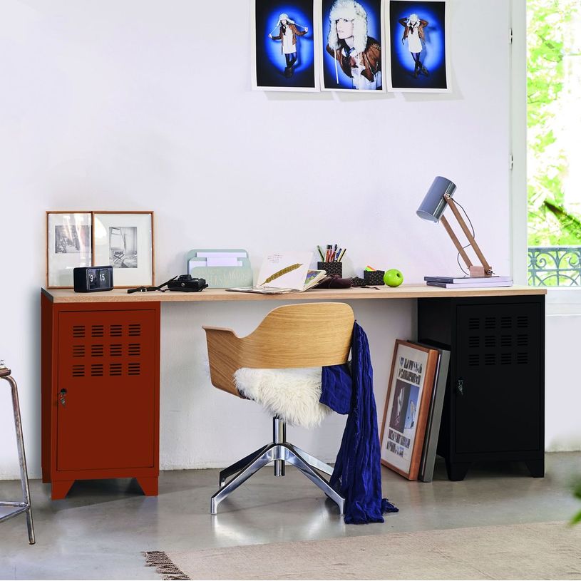 3219090956280-Casier de bureau avec pieds - 74 x 40 x 40 cm - terracotta-P_400013269_3-2