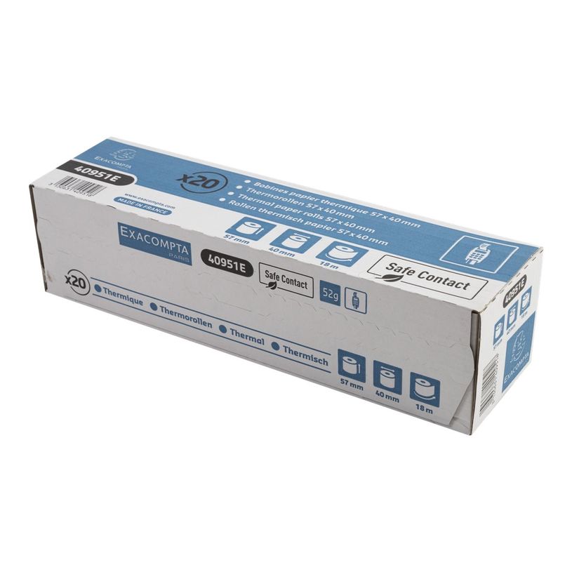 3130631409518-Exacompta - 20 Bobines thermiques - rouleaux TPE Safecontact - 1 pli - 57 x 40 x 12 mm - 1-P_400013479_3-0